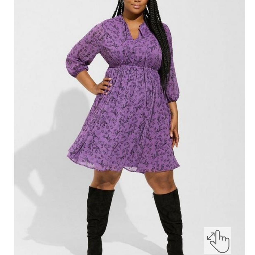 Torrid purple clip dot dress size 0